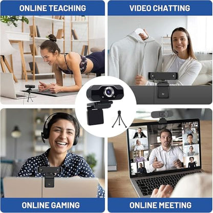 1080P Webcam with Microphone, HD Webcam Web Camera with Tripod Stand, Widescreen USB Computer Camera, Streaming Mic Web cam for Online Calling/Conferencing,Facetime/YouTube Desktop Laptop PC