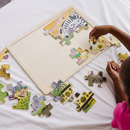 Melissa & Doug 3-Puzzle Jigsaw Set - Dinosaurs, Ocean, and Safari