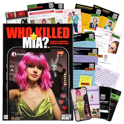 What DO You Meme? Who Killed Mia — A Modern Murder Mystery Game True Crime Solving Games for Adults, Find Out who Killed Influencer Mia Star, for True Crime Fans
