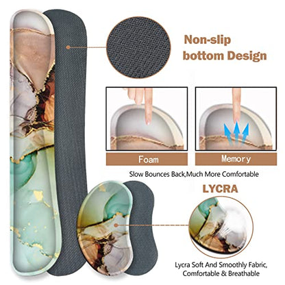 ARTSO Large Gaming Mouse Pad, Keyboard Wrist Rest Pad & Wrist Support Mousepad Set, Stitched Edge, Extended, Non-Slip Base, Memory Foam Desk Mat for Office, Home, Abstract Art Marble - color: Abstract Art Marble