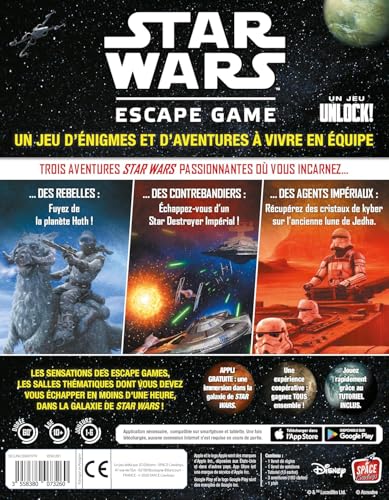Asmodee Star Wars UNLOCK! The Escape Game - Embark on Epic Escape Room Adventures in a Galaxy Far, Far Away, Cooperative Game for Kids & Adults, Ages 10+, 1-6 Players, 1 Hour Playtime