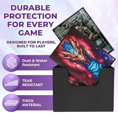 Card Sleeves – 100 Count | Ultra-Durable Matte Art Card Sleeves for Intense Shuffling | Premium Fit | Standard Size Wear-Resistant Sleeve - color: Fire & Ice Dragon