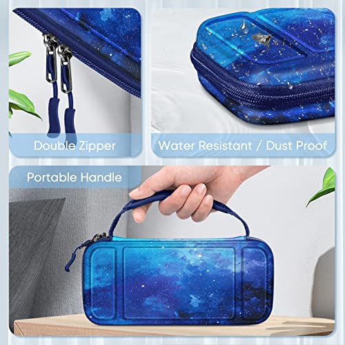 FINTIE Carrying Case for Nintendo Switch Lite 2019, [Shockproof] Hard Shell Protective Cover Travel Bag with Game Card & Micro SD Card Slots for Switch Lite Console & Accessories, Starry Sky - color: starry sky