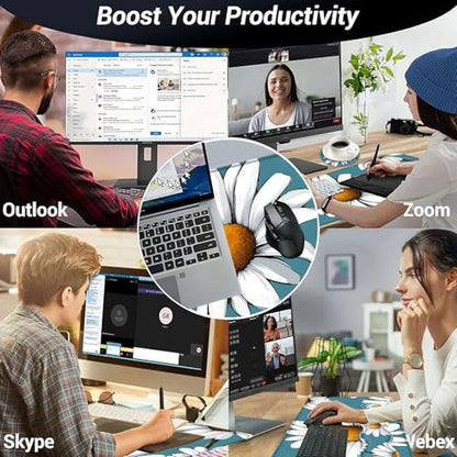 Large Mouse Pad and Keyboard Wrist Rest, Desk Pad for Keyboard and Mouse, 4-in-1 Large Gaming Mouse Pad with Wrist Support, Desk Mat for Home Office Study Game,Daisy Flower - color: Daisy Flower