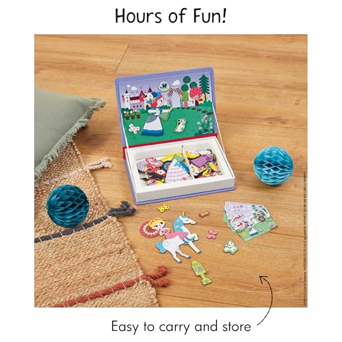 Janod MagnetiBook 63 pc Magnetic Princess Costumes Dress Up Game - Ages 3+ - J02725 - style: Princess Costumes