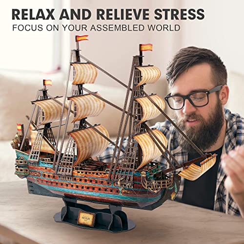 CubicFun 3D Puzzle Spain Puzzle Gift Boat Boat Model San Felipe 248 Pieces | Puzzle gift, boat model - style: Ship of San Felipe