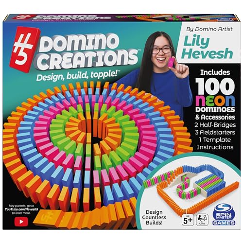 Spin Master Games H5 Domino Creations 100-Piece Neon Dominoes Set for Kids - style: Neon Dominoes Set