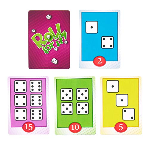 Roll for It! Purple Edition, Fast Dice Rolling Card Game, 2-4 Players | Race to 40 Points, 15 to 20 Minute Gameplay, Combine with Red Edition for up to 8 Players, For Friends and Family Ages 8+ - color: Purple