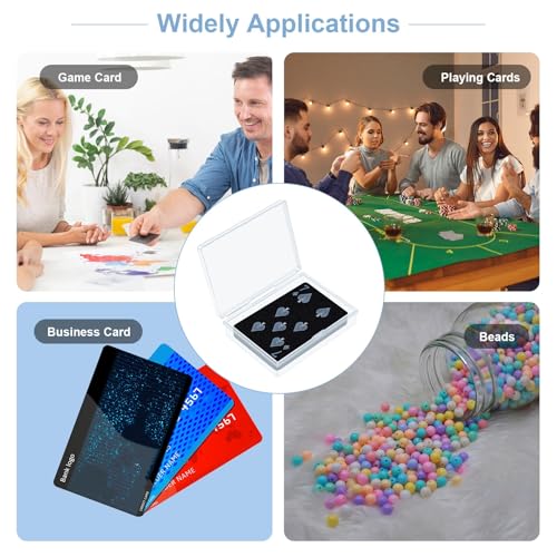 Jetec 3 Pcs Playing Card Case Blank Playing Card Box Holder Game Organizers and Storage Containers Deck, Snaps Closed for Travel and Restaurant