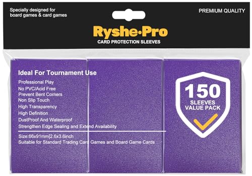Premium Card Sleeves, 150 Sleeves 2.6''x3.6''(66x91mm) Compatible with Standard Sized Trading Card, Fit for MTG PTCG Game Card, Baseball Card, Sport Card (Purple) - color: Purple, size: 150 Matte Sleeves