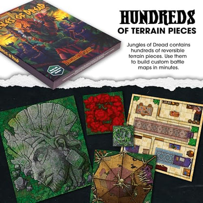 Dungeon Craft Jungles of Dread – Modular Terrain Set for DND & RPG – 100+ Double-Sided Waterproof Map Tiles with 1" Grid - style: Jungles of Dread