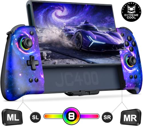 Gammeefy JC400 Gen 2 Switch 2 Controller – Hall Effect Joysticks & Enhanced Grip – One Piece Switch Joypad Replacement Switch 2 Pro Controller with RGB Lighting, Turbo, Macros - Starry Sky, 7.9" - color: Starry Sky, size: Switch 2 - (7.9")