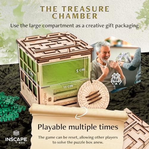 INSCAPE Maya´s Myths - Puzzle Box - Escape Room in A Box - Cluebox - Gift Puzzle Boxes for Adults with Hidden Compartments - Escape Room Puzzles Escape Room Game - Brain Teasers Puzzles for Adults | Wooden Brain Teaser With Hidden Compartments - Step By S