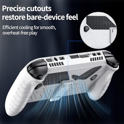 Protective Case with Kickstand for ASUS ROG Xbox Ally X 2025 - Shockproof TPU Cover with Stand, Non - Slip & Anti- Collision Handheld Game Console Accessories (White) - color: White
