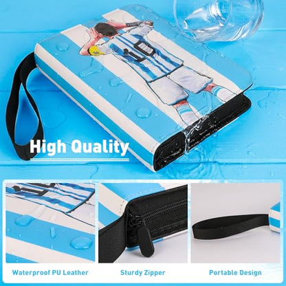 Soccer Card Binder 440 Pockets, Sports Trading Card Binder Waterproof, 4 Pocket Top Loader Removable Sleeves,3 Ring Card Holder Card Collectors Album Compatible with Football, Game and TCG Cards