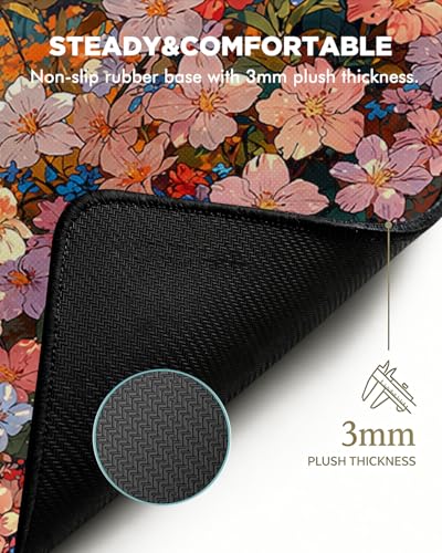 Mouse Pad, Desk Mat, 31.5x11.8in Large Mousepad, Blossoms | Desk Pad with Stitched Edge & Rubber Non-Slip Bottom, Gaming Mouse Pad, Extended Mousepad for Home, Office - color: Blossoms