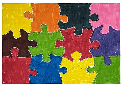 INOVART Puzzle-It 9-Piece Blank Puzzle, 24 Puzzles Per Package, 4" x 5-1/2", White - size: 9 Pieces (4 x 5.5 in), style: 24 Puzzles Per Package