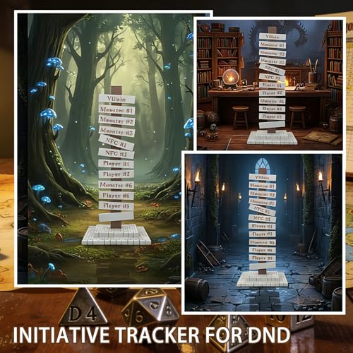 DND Initiative Tracker –The Battle Beacon Magnetic Turn Order Tower for DND | Acrylic Combat Stand with 12 Reusable – Tabletop RPG, for Pathfinder & DM Tools