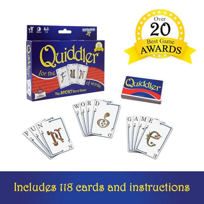 SET Enterprises Quiddler Word Game | Family Game Night, Travel Games, Screen-Free, Travel Game, Holiday Game, Playing Cards