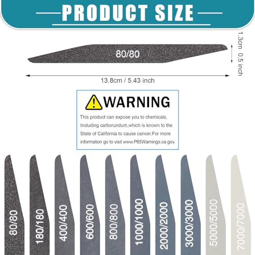 Honoson 20 Pcs Sanding Sticks for Plastic Models 3D Print Polishing Sticks Assorted Metal and Wood Sanding Tools Accessory for Model Craft Amateur Beginner(Low Grits Rating,Double Angle Shape) - style: Double Angle Shape