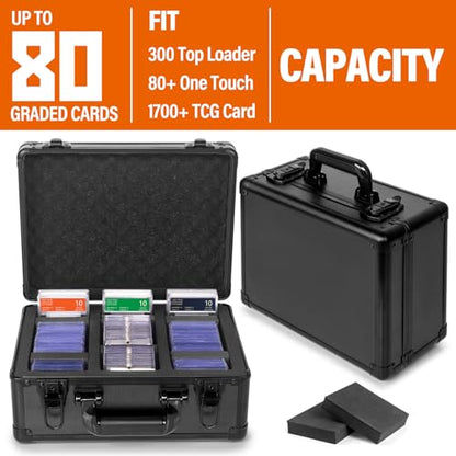 Graded Card Storage Box, Top Loaders Storage Case, Sports Trading Card Box, Cards Slab Case PSA MTG CSG BGS SGC Magnetic Holder, Waterproof Carrying Collector Storage Boxes - size: Large