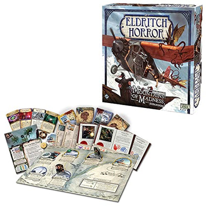 Eldritch Horror Mountains of Madness Board Game EXPANSION - Enter the Chilling Antarctic Expedition! Mystery Game for Adults, Ages 14+, 1-8 Players, 2-4 Hour Playtime, Made by Fantasy Flight Games