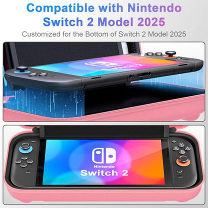 daydayup Switch Carrying Case Compatible with Nintendo Switch 2, with 24 Games Cartridges Protective Hard Shell Travel Carrying Pouch DS Case Pink - color: Pink, size: 2025-Inch