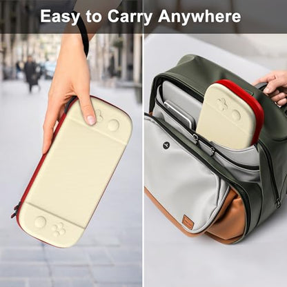 STARTRC GAMES Slim Carrying Case for Nintendo Switch 2 2025, Hard Shell Travel Case with 12 Game Card Slots, Portable Carry Bag for Switch 2 Console White & Red - color: White & Red