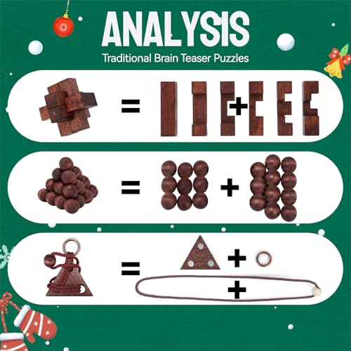 24 Pcs Brain Teaser Puzzles for Adults Teens - Wooden Puzzles 3D Puzzle Game Toys for Adults Teens - Unlock Interlocking Puzzle Adult IQ Education Smart Toys