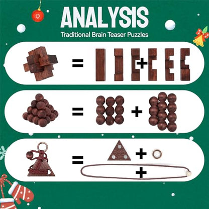 24 Pcs Brain Teaser Puzzles for Adults Teens - Wooden Puzzles 3D Puzzle Game Toys for Adults Teens - Unlock Interlocking Puzzle Adult IQ Education Smart Toys