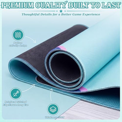 Thenshop Mahjong Mat Thickened Anti-Slip Game Mat with Drawstring Carrying Bag, 31.5" x 31.5" Waterproof Noise-reducing Table Cover for Mahjong, Poker, Card Games, Dominoes(Lotus Style) - style: Lotus Style