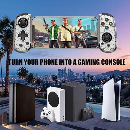Megadream USB-C Wired & Wireless Mobile Game Controller for iPhone, Android USB-C Phones, PC, Switch - Supports Xbox/PS/Steam Remote Play & Cloud Gaming - Hall Effect Joysticks, Turbo, Vibration, White - color: White