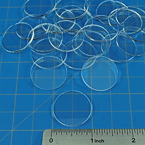 LITKO 1-Inch Round Miniature Bases | 1.5mm Clear Acrylic | 25 Pack | Ultra-thin — terrain shows | For boardgame & collectible figures | Rebasing & display use | Laser-cut