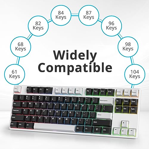 WOB Keycaps 60 Percent 168 Keys PBT Custom Gaming Keycaps Double Shot for ANSI US Layout 60% 65% 75% Mechanical Keyboard(WOB) - color: WOB black