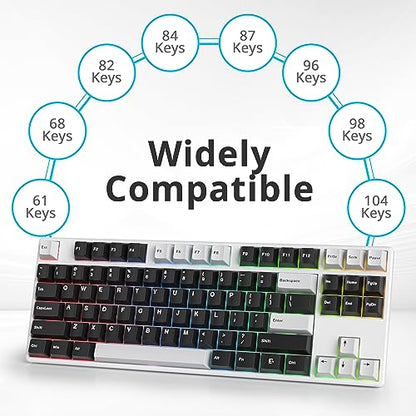 WOB Keycaps 60 Percent 168 Keys PBT Custom Gaming Keycaps Double Shot for ANSI US Layout 60% 65% 75% Mechanical Keyboard(WOB) - color: WOB black