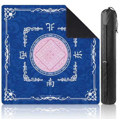 Thenshop Mahjong Mat Thickened Anti-Slip Game Mat with Drawstring Carrying Bag, 31.5" x 31.5" Waterproof Noise-reducing Table Cover for Mahjong, Poker, Card Games, Dominoes (Classic Style) - style: Classic