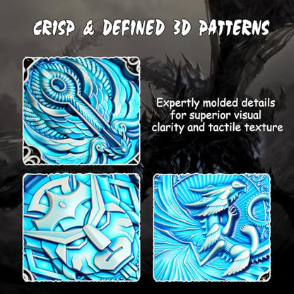 DNDND Unique Hexagonal Spinner Metal Dice, 8-in-1 DND Dice with Dual D20 Monster Themed Dice Set for DND Dungeons and Dragons, Dungeon Masters with Collectible Gift Tin (Silver with Blue) - color: Silver Blue