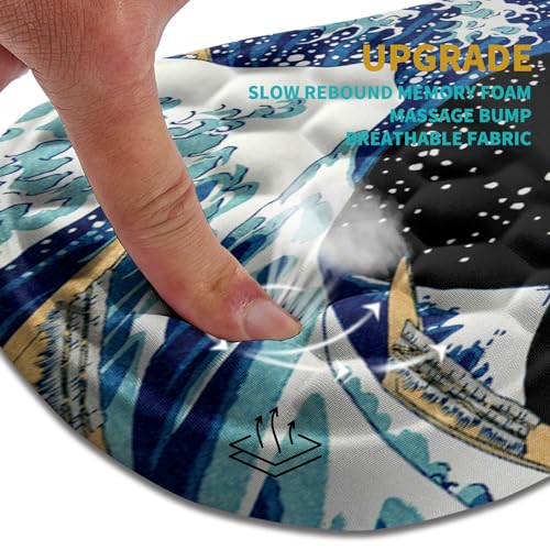 Hokafenle Ergonomic Mouse Pad Wrist Support, Wrist Rest Mousepad for Carpal Tunnel Pain Relief with Integrated Memory Foam Slope Massage Bulge (11.8x7.9 inch,Sea Wave - color: KM16-Sea Wave