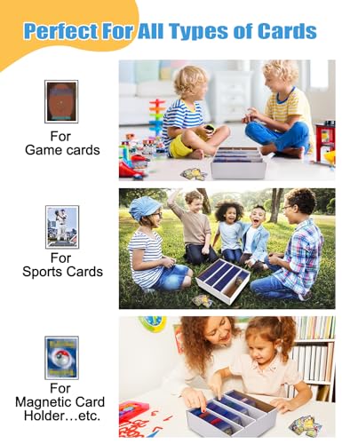 4 Pack Sports Card Boxes 3120 Count Cardboard Card Storage Box White Bulk Card Storage Baseball Card Boxes with 10 Dividers Sports Cards Storage Box for Card Game Baseball Card Storage Boxes