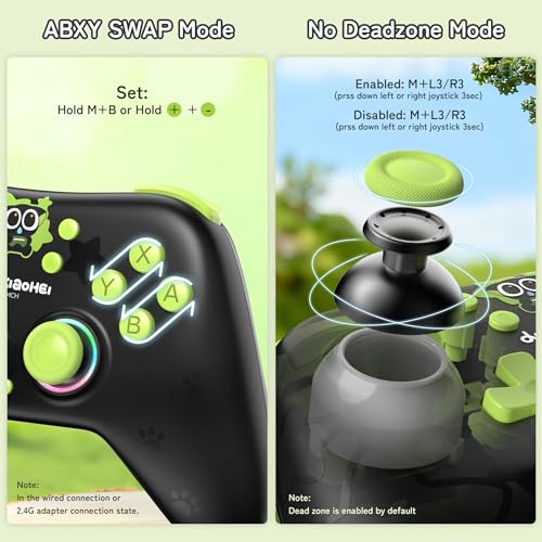 GeekShare Switch Pro Wireless Controller, Compatible with Switch 2/1/Lite/OLED, PC, Android, iOS Device, Tri-Mode Programming with Wake-up, Turbo, Gyro, Vibration, 1000mAh Bluetooth 2.4G Controller - size: Controller and receiver kit