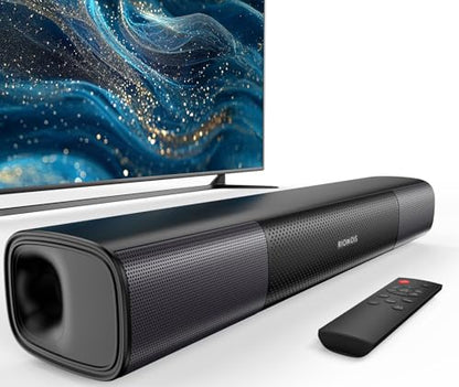 RIOWOIS 17 inch Sound Bar for Smart TV,Peak Power 80W | Bass Boost & Crisp Vocals, Optical/Auxiliary /Bluetooth 5.3, Wall Mountable, for TV/PC/Gaming/Projectors - size: 17-inch soundbar