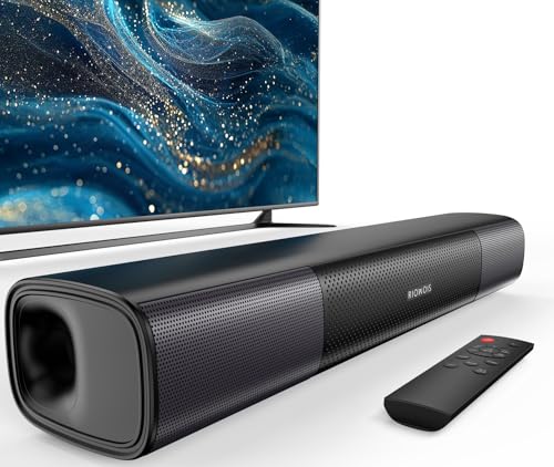 RIOWOIS 17 inch Sound Bar for Smart TV,Peak Power 80W | Bass Boost & Crisp Vocals, Optical/Auxiliary /Bluetooth 5.3, Wall Mountable, for TV/PC/Gaming/Projectors - size: 17-inch soundbar