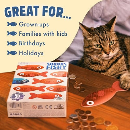Sounds Fishy Amazon Exclusive Trivia Party Game, Age 10+ | Bluffing Beats Brains, Different Every Time, Know It or Make It Up, Ages 8+, Fun for Kids & Adults, Great for Cookouts