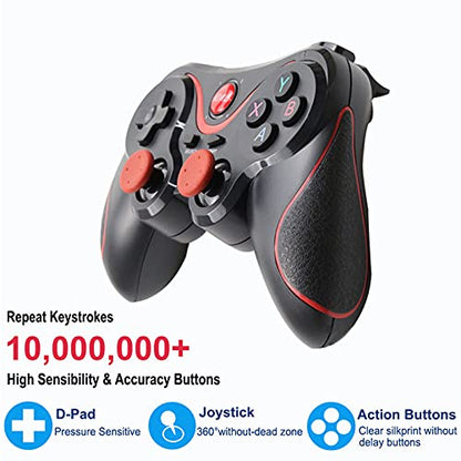 Megadream Android Game Controller, Key Mapping Function Wireless Gaming Controller Gamepad Compatible with PUBG Mobile, Call of Duty Mobile, for Android Phone & Tablet, Samsung, Redmi, Motorola, TCL, Oneplus - Not for iOS/PC - color: Red+Black