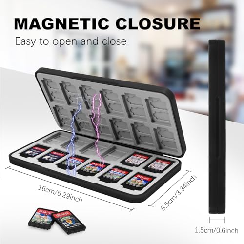 FYY Nintendo Switch Game Case Holder for Switch 2 Cartridge, Lightning Black - color: C-Lightning Black