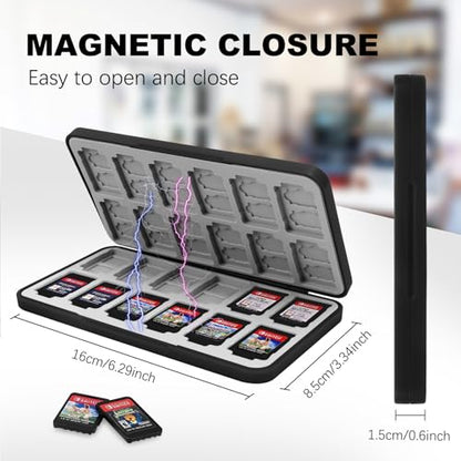 FYY Nintendo Switch Game Case Holder for Switch 2 Cartridge, Lightning Black - color: C-Lightning Black