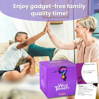 WORD TEASERS Origins - Vocabulary Game for Kids 10+ - Fun Family Conversation Starters - Literacy Game & Vocabulary Builder for Middle School - 150 Flash Cards - style: Origins
