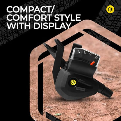 Box Four 8 Speed E-Bike Shifter 1 Gear Per Click, Non E-Bike Shifter 2 Piece Pull Lever up to 3 Gears Per Click Bicycle Shift Lever Cable for Mountain Bike Shifters, MTB, Bicycle Gear Shifter Cycling - size: Compact Multi Shift