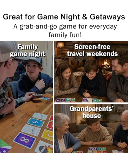 Elimino Family Card Game – Fast, Easy to Learn Card Game for Kids, Adults & Grandparents | Ages 7+, 2–5 Players | Family Game Night Gift