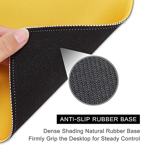 Hsurbtra Mouse Pad, Premium-Textured Square Mousepad 10.2 x 8.3 Inch, Stitched Edge Anti-Slip Waterproof Rubber Pretty Cute Computer Mat for Office Gaming Laptop Women Kids Apricot Yellow - color: Apricot Yellow, size: Square Mousepad (10.2" x 8.3")